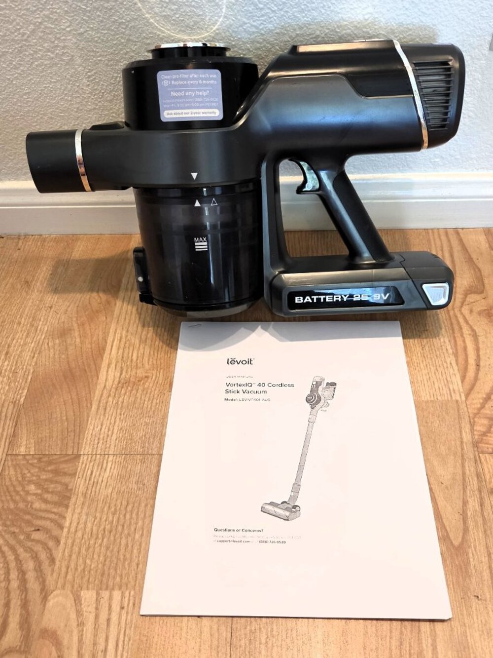 Levoit Vortex IQ 40 Flex Cordless Stick Vacuum Motorhead Only-No Charger